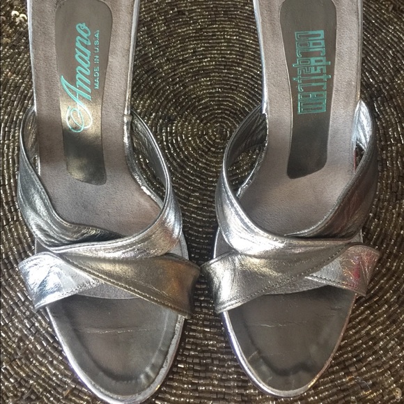 Vintage 88' Amano Pewter and Silver Heels - Picture 1 of 12